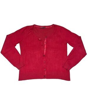 Maurices Womens Cardigan Sweater Button Down Long Sleeve Stretch Red XL